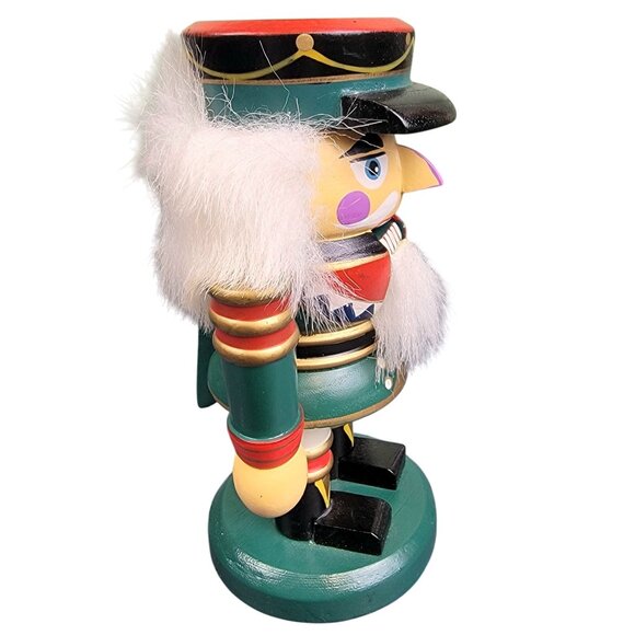 Vintage Thick 7 inch Nutcracker Wood Christmas Tree Home Decor Red Green Holiday - Picture 4 of 11